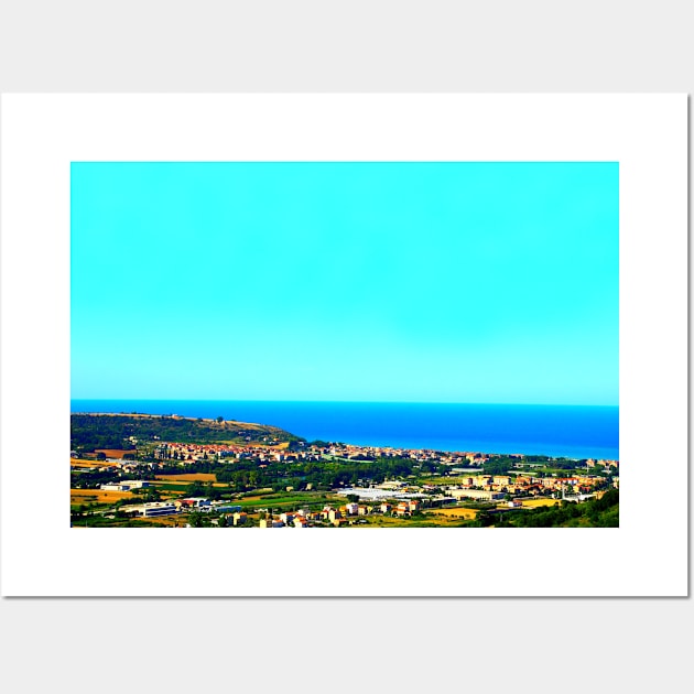 View in Campofilone at the Adriatic Sea and human settlements Wall Art by KristinaDrozd